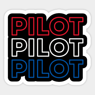 Pilot Pilot Pilot Red White and Blue Sticker